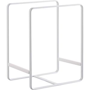 Goodivery ® Afdruiprek, wit, staal/siliconen, minimalistisch design, 11,5 x 16 x 20 cm (LxBxH)
