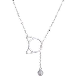 24/7 Jewelry Collection Kat met Bel Ketting - Poes - Zilverkleurig