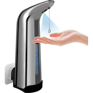 Automatische Zeepdispenser zonder aanraking, 400 ml met infrarood bewegingssensor voor badkamer, keuken, hotel, restaurant - Zilver (IPX6)