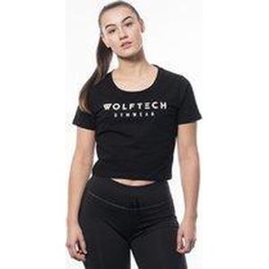 Wolftech Gymwear Crop Top Dames Sport - Zwart - XS - Fitness - Sportshirt Dames