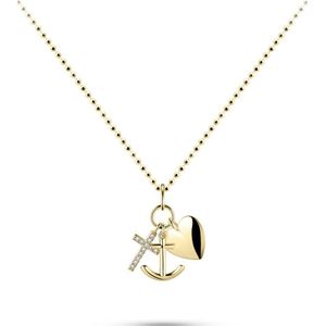 Gisser Jewels - Dames - Ketting - N1063Y - Goud Verguld 925 Zilver - maat 50 cm