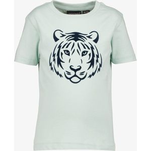 Unsigned jongens T-shirt lichtgroen met tijgerkop - Maat 110/116