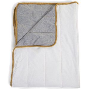 Childhome Deken Jersey Crochet 100 X 80 Cm Grijs/wit