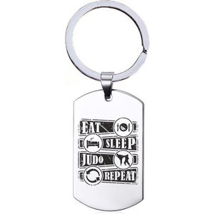 Sleutelhanger RVS - Eat Sleep Judo Repeat