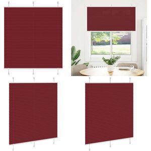 vidaXL Plissé rolgordijn 120x100cm stofbreedte 119,4cm bordeauxrood - Plisségordijn - Geplooide Jaloezieën - Geplooide Zonwering - Plisse Blind