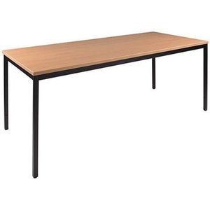 Kantinetafel Basic 180cm breed 80cm diep beuken blad zwart frame rechthoekig