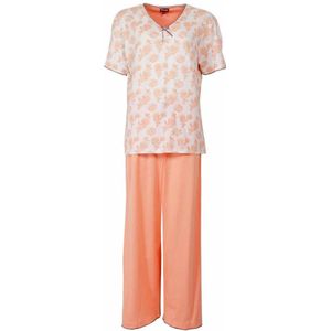 Medaillon Dames Pyjama - Katoen - Licht Oranje- Maat 48/50