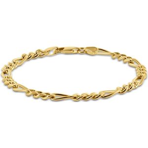 Silventi 9SIL-22983 Gold Plated Armband Figaro - 18cm - 0,4cm - Goudkleurig