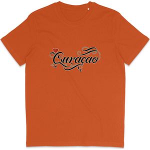 Heren en Dames T Shirt - Curaçao - Curacao - Oranje - XXL