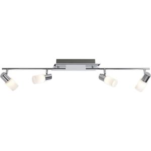 LED Plafondspot - Trion Clupo - 16W - Warm Wit 3000K - 4-lichts - Rechthoek - Mat Chroom - Aluminium - OSRAM LEDs