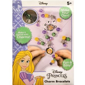 Disney Princess - Rapunzel - Charm Bracelets - DIY armbanden - 5+ - 1 bedel - 2 kwastjes - 1 sticker - en meerdere kralen - elastiek - knutselen - creatief - schoenkado - sinterklaas - kerst - kado - cadeau - verjaardag