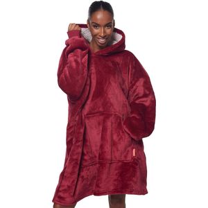 Homie Hoodie - Ultrazachte hoodie deken - Plaid met mouwen - Rood