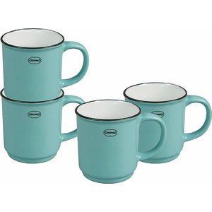 CABANAZ - stapelbare beker, keramiek, STACKABLE MUG, 180 ml, blauw, set/4