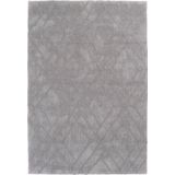 Vercai Rugs Jay Collectie - Hoogpolig Vloerkleed - Microfiber Tapijt voor Woonkamer - Microfiber Polyester - Zilver - 155x220 cm