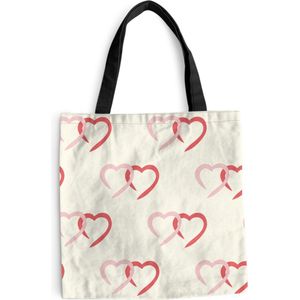 Schoudertas - Strandtas - Shopper Valentijn cadeau - Liefde - Patronen - 45x45 cm - Katoenen tas