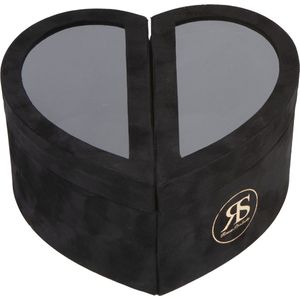 Rosuz Luxe Hartendoos zwart cadeauverpakking zonder cadeau inhoud - Velvet stof met magneten en transparante deksels