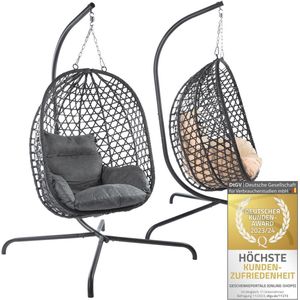 Hangstoel met frame voor binnen en buiten - Ideale relaxstoel voor tuin, terras en kinderkamer