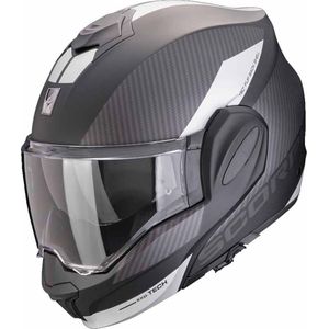 Scorpion EXO-TECH EVO TEAM Matt Black-Silver - ECE goedkeuring - Maat L - Integraal helm - Scooter helm - Motorhelm - Zwart - ECE 22.06 goedgekeurd