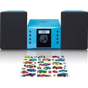 Lenco MC-013 - Stereo set met CD speler, AUX en stickersset - Blauw
