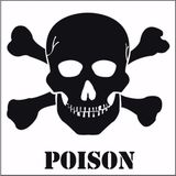 Halloween 5x Poison gevaren sticker 10,5 cm