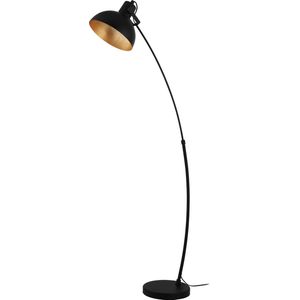 EGLO Jaafra Vloerlamp - E27 - 158 cm - booglamp - Zwart/Goud