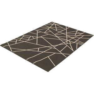 Sisal tapijt Zwart/Zilver Abstract - 170 x 120 cm