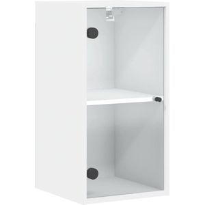 vidaXL - Wandkast - met - glazen - deuren - 35x37x68,5 - cm - wit