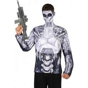 Halloween - Robot verkleed shirt voor heren