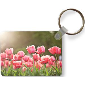 Sleutelhanger - Tulpen - Zon - Lente - Uitdeelcadeautjes - Plastic