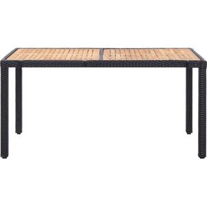 vidaXL 7-delige zwarte tuinset met kussens Tuinstoel - Tuintafel - Lounge Set - Buitendiner - Outdoor Meubels