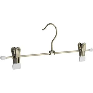 De Kledinghanger Gigant - Knijperhanger - Volwassenen - 8871 - 30 Stuks - metaal - Verchroomd - Wit - Verschuifbare Anti-slip knijpers - 30 cm - Rokhanger - Broekhanger - Pantalonhanger - Kledinghanger - Kleerhanger (8871_01/30)