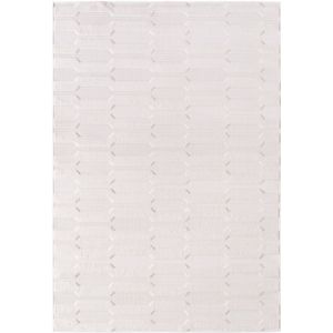 Doha Buitenkleed Effen - In & Outdoor - Vloerkleed voor Tuin Terras Balkon- Creme- 80x250 CM