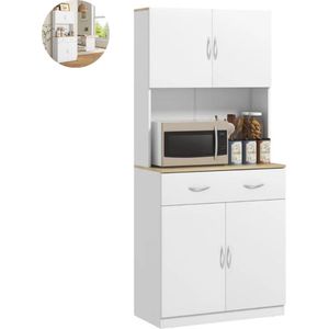 Keukenkast - Opbergkast - Dressoir - Buffetkast - Kasten - Organizer - Keuken - Hout - Wit