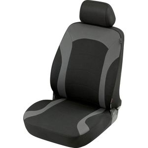 Walser Autostoelhoes Inde met Rits, ZIPP-IT Premium Stoelhoes Auto, Voorstoelhoes zwart/grijs, 1 stuk