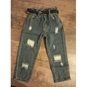 Jeans broek met scheurtjes - Loévia jeans - blauw - maat 134/140