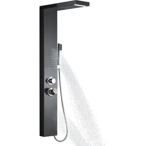 4-in-1 Douchesysteem met Regendouche en Massagedoucheset - Wandmontage Douchepaneel Mat Zwart