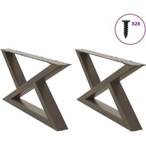 vidaXL - Salontafelpoten - 2 - st - 70x(30-31,3) - cm - staal - naturel