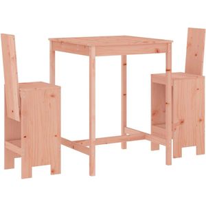 vidaXL Tuinbarset - 3-delig - Massief Douglashout Bistro Set - Houten Barset - Tuinset - Buitentijd - Lounge Set