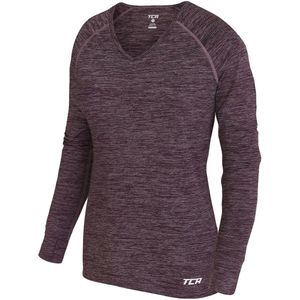 TCA Dames Elle Lange Mouw V-Hals Hardloop Top - Paars, XS
