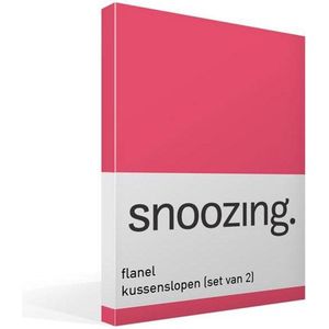 Snoozing - Flanel - Kussenslopen - Set van 2 - 40x60 cm - Fuchsia