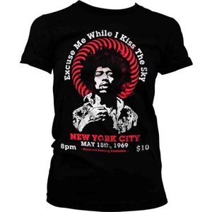 Jimi Hendrix Dames Tshirt -L- Live In New York Zwart