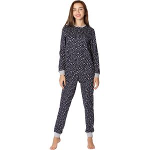 Merry Style Meisjes Jongeren Pyjama Jumpsuit - Lange mouwen - Lange broek - Katoen - MS-MS10-335-PJ - Marineblauw/Sterren - 170