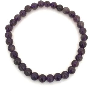 Amethyst edelstenen armband 6 mm paars beschermende en zuiverende steen