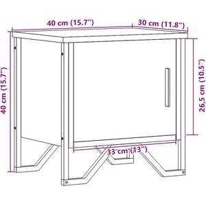 vidaXL - Nachtkastje - 40x30x40 - cm - spaanplaat - zwart