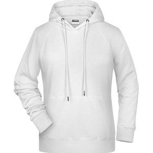 James and Nicholson Dames/dames Raglan Sleeved Hoodie (Wit)