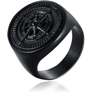 Ring voor Mannen van Mendes Jewelry - Compas Black-17mm