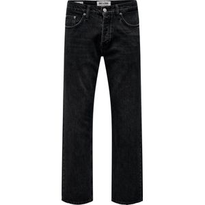Only & Sons Jeans Onsedge Str. Blk 6985 Dnm Jeans Noo 22026985 Black Denim Mannen Maat - W29 X L34