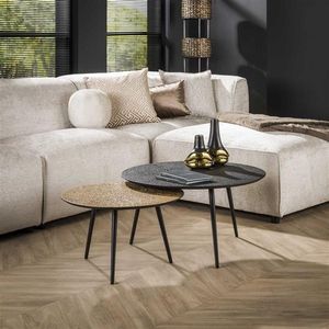 Hoyz - Salontafel Metallic - Rond - Grijs - Set van 2