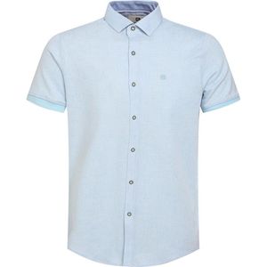 Gabbiano Overhemd Overhemd Jacquard Korte Mouw 334541 085 Tile Blue Mannen Maat - XL