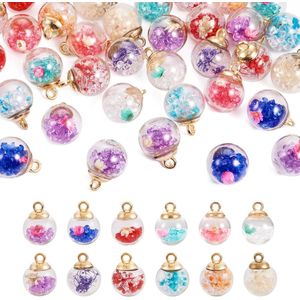 Kristallen glazen bolvormige hangers - Mini helder glas bollen charme voor doe-het-zelf ketting oorbel sieraden maken